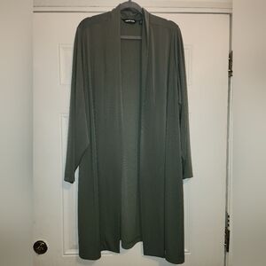 Lands' End Open Front Cardigan in Olive